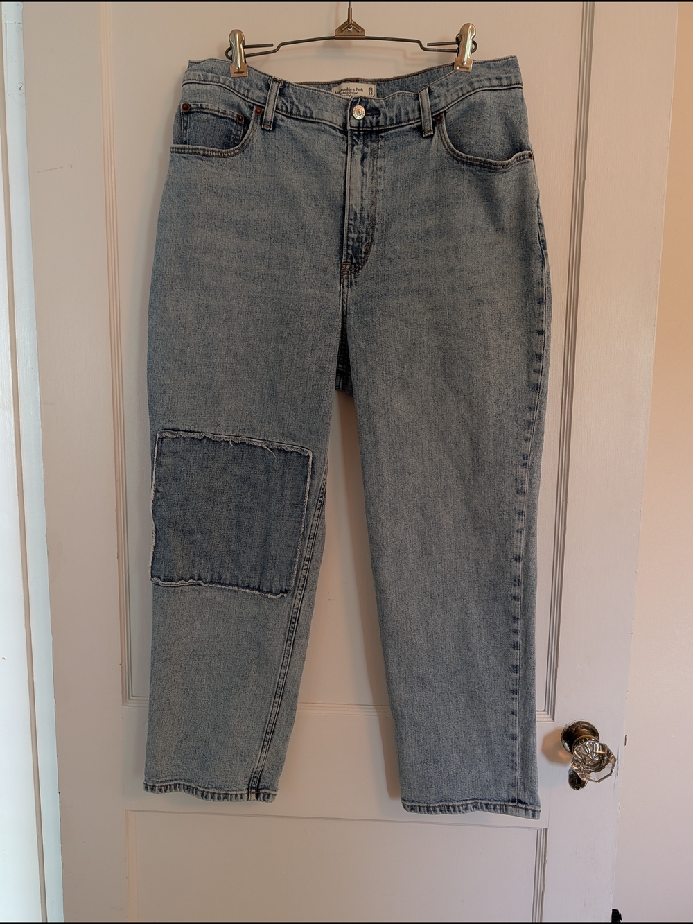 Abercrombie & Fitch Light Blue Patch Pocket Relaxed Jeans